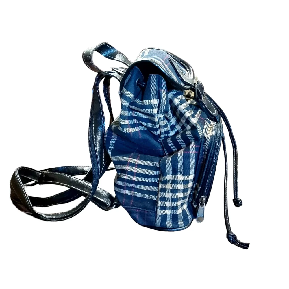 Vtg mini backpack Plaid 90s 100% Cotton clueless nostalgic dimensions 11